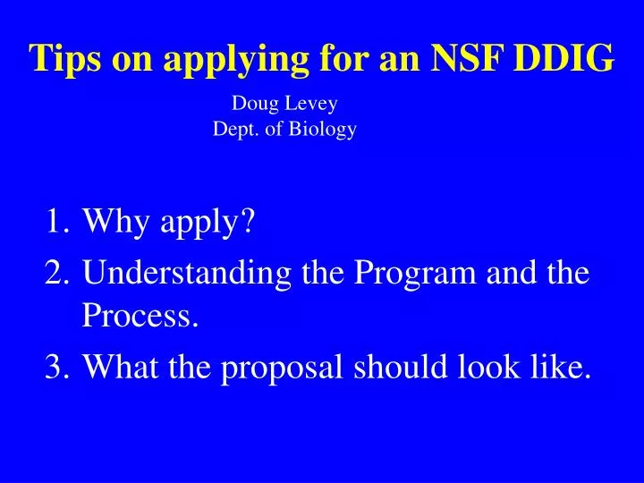 tips on applying for an nsf ddig