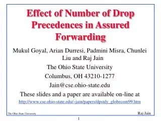 Effect of Number of Drop Precedences in Assured Forwarding