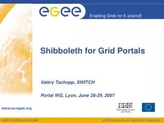 Shibboleth for Grid Portals