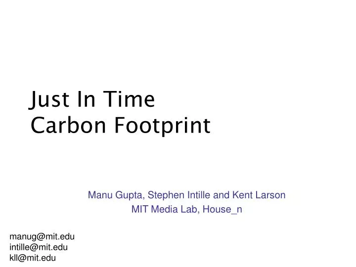just in time carbon footprint