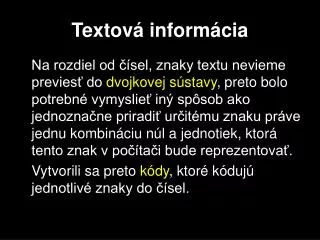 textov inform cia