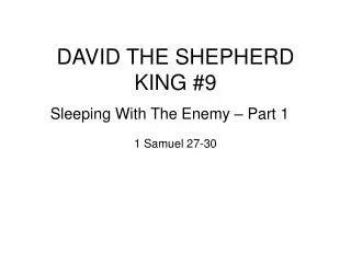 DAVID THE SHEPHERD KING #9