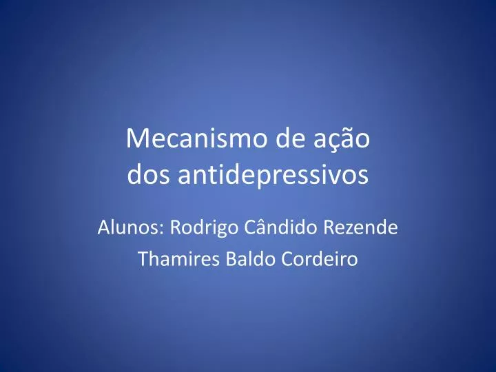 mecanismo de a o dos antidepressivos