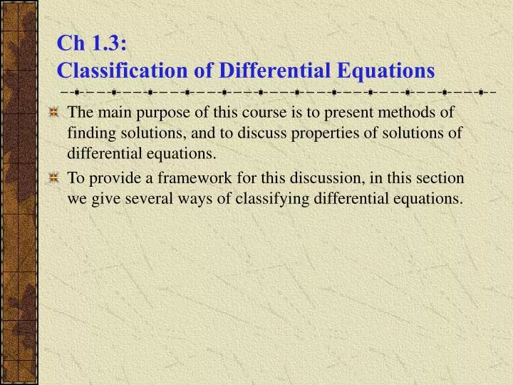 ch 1 3 classification of differential equations