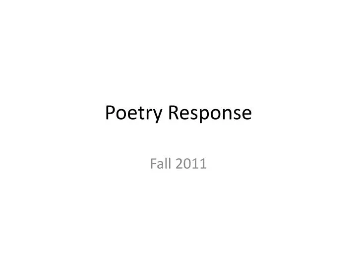 poetry response