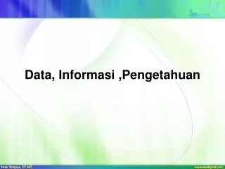 d ata informasi pengetahuan