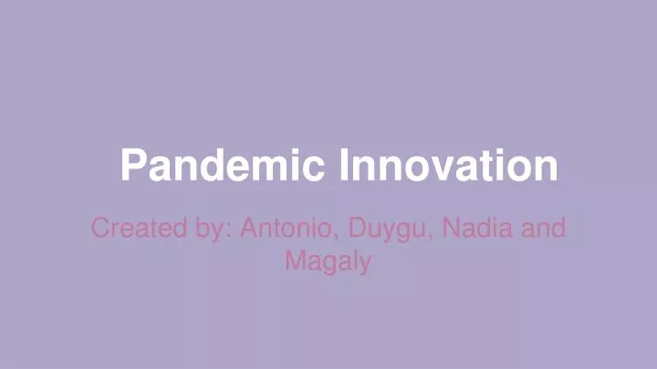 pandemic innovation