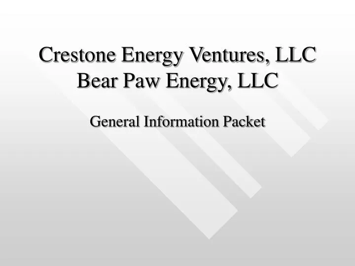 crestone energy ventures llc bear paw energy llc