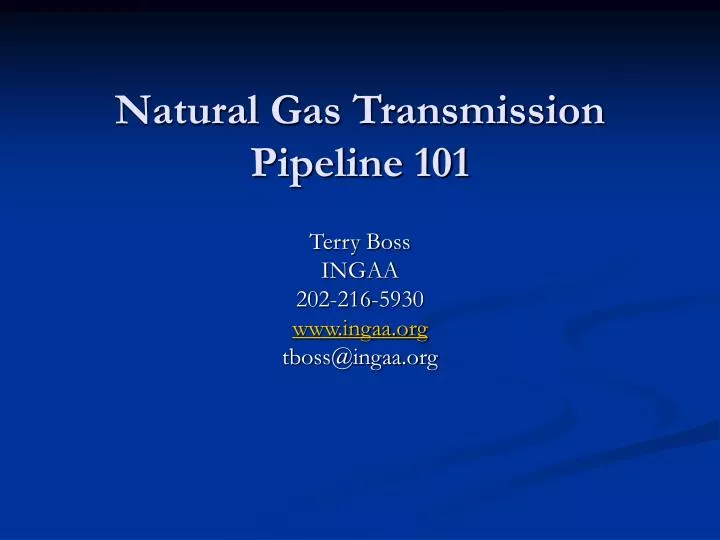 natural gas transmission pipeline 101