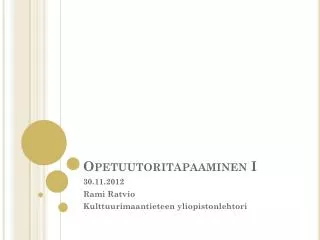 opetuutoritapaaminen i