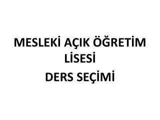 meslek a ik ret m l ses