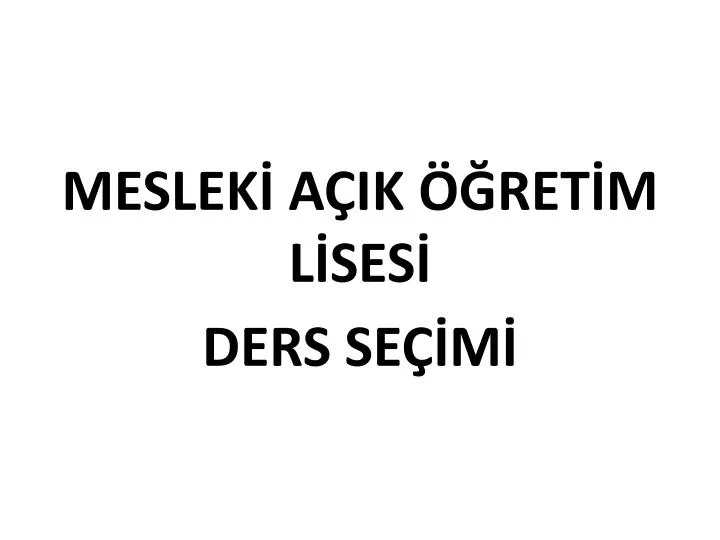 meslek a ik ret m l ses