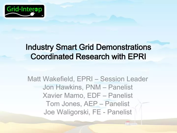 industry smart grid demonstrations coordinated research with epri