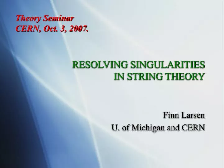resolving singularities in string theory