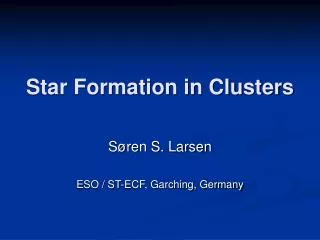star formation in clusters