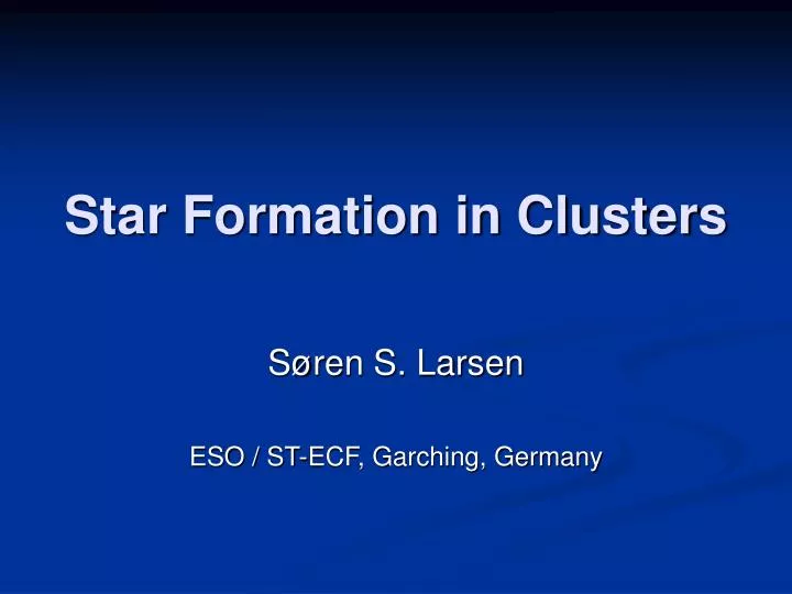star formation in clusters