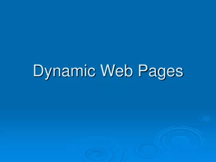 dynamic web pages