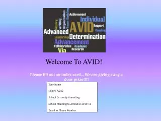 Welcome To AVID!