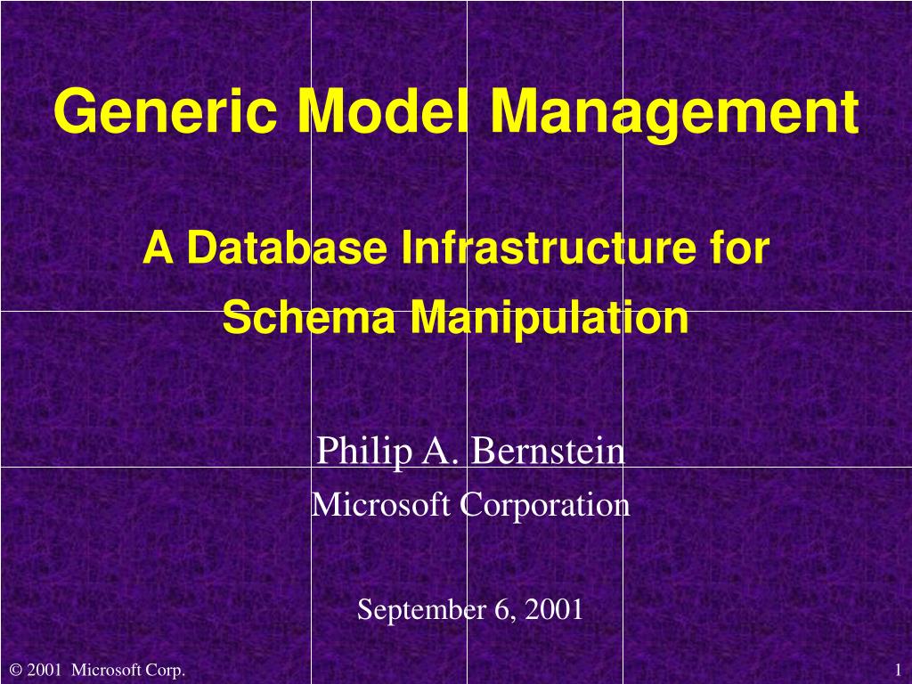 PPT - Enhancing Metadata Management: A Generic Model for Schema ...