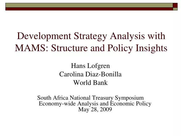 development strategy analysis with mams structure and policy insights