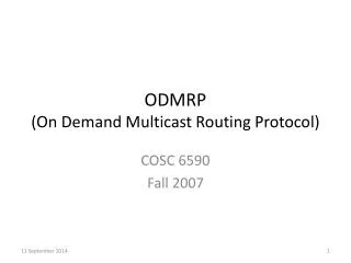 ODMRP (On Demand Multicast Routing Protocol)