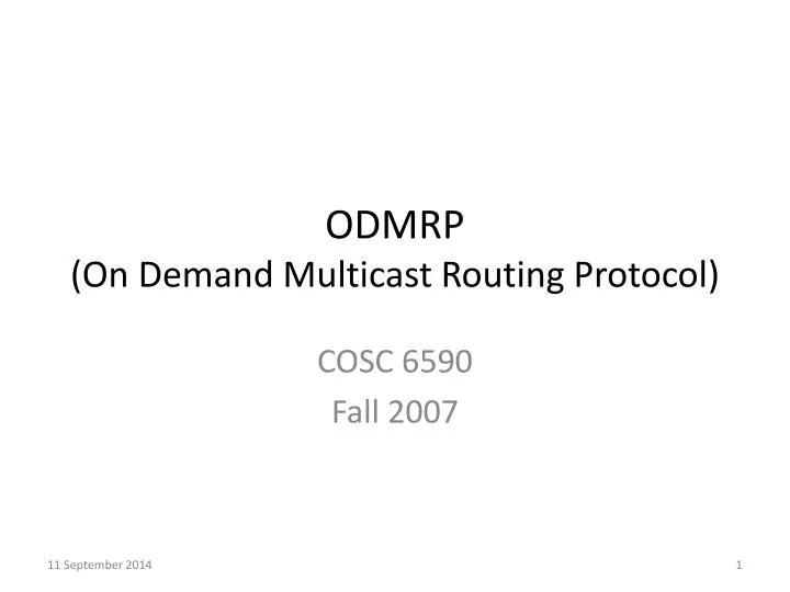 odmrp on demand multicast routing protocol