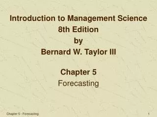 Chapter 5 Forecasting