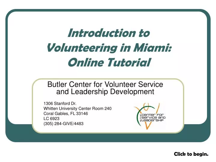 introduction to volunteering in miami online tutorial