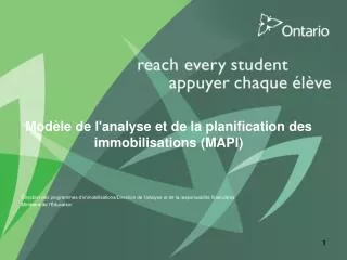 mod le de l analyse et de la planification des immobilisations mapi