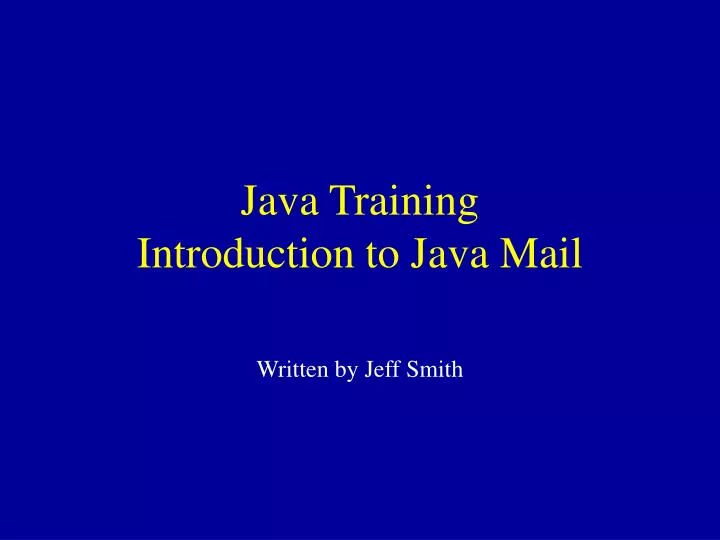 java training introduction to java mail
