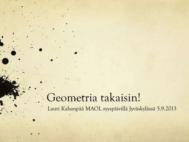 geometria takaisin