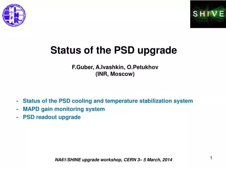 status of the psd upgrade