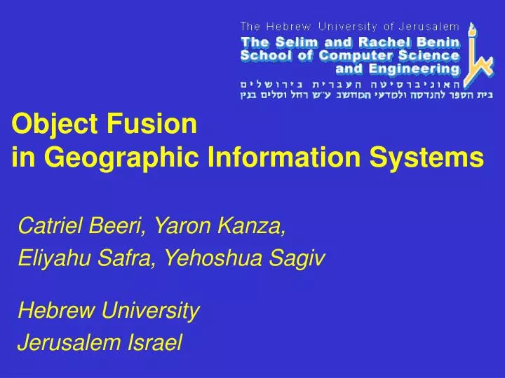 object fusion in geographic information systems