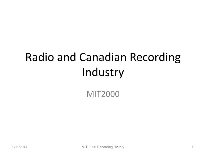 radio and canadian recording industry