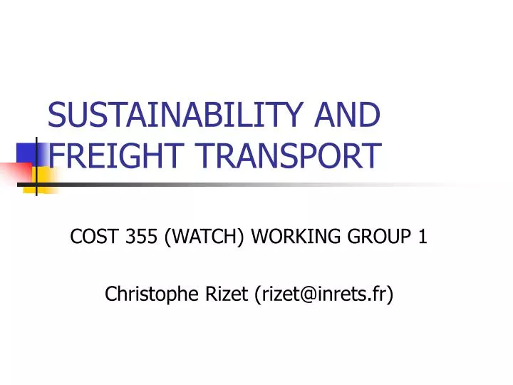 sustainability and freight transport