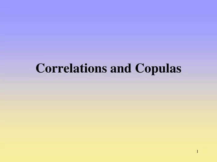 correlations and copulas