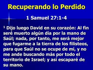 recuperando lo perdido