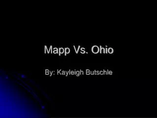 Mapp Vs. Ohio