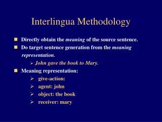 Interlingua Methodology