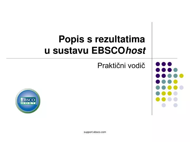 popis s rezultatima u sustavu ebsco host