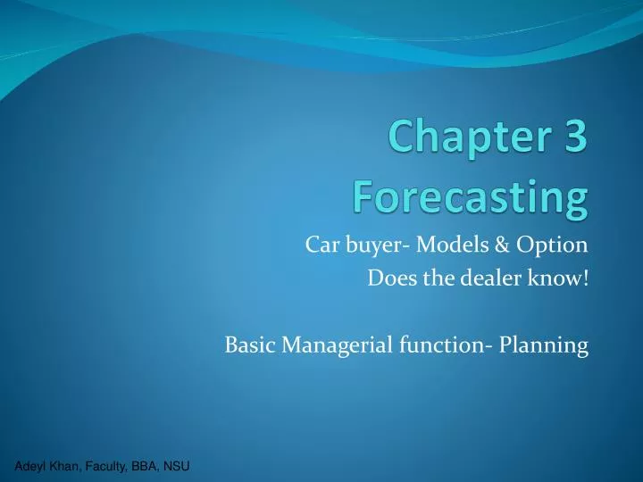chapter 3 forecasting