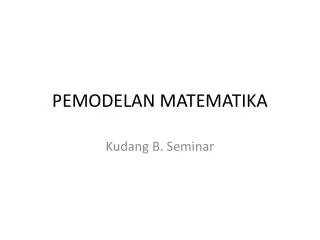 pemodelan matematika