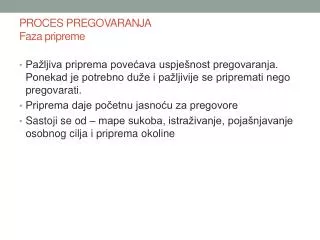 proces pregovaranja faza pripreme