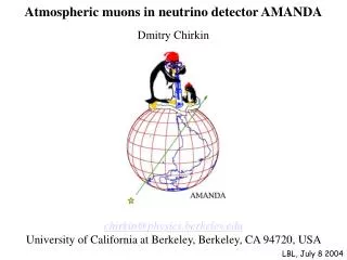 Atmospheric muons in neutrino detector AMANDA