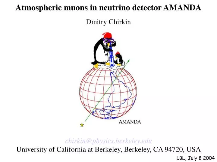atmospheric muons in neutrino detector amanda