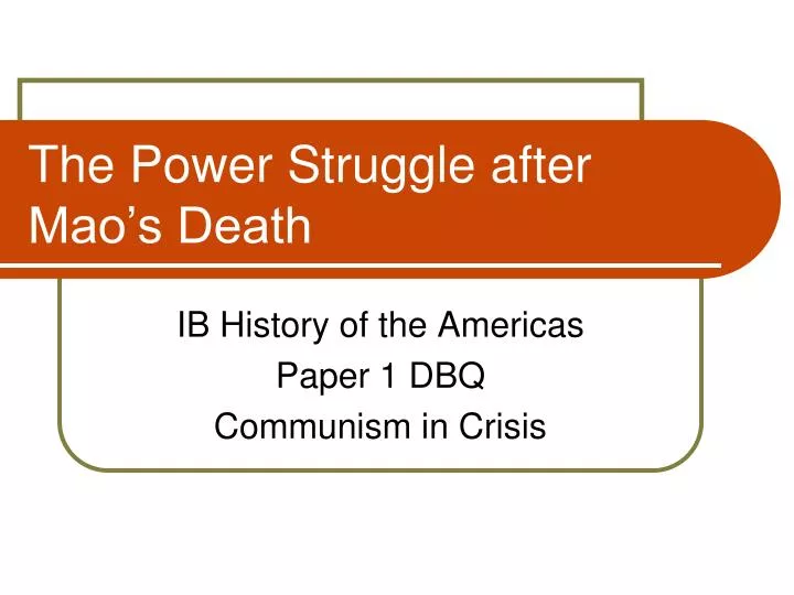 the power struggle after mao s death