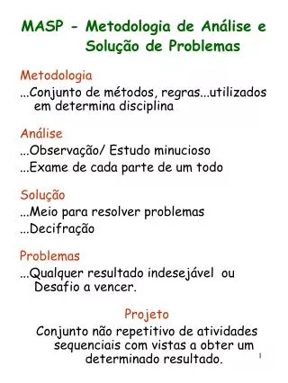 masp metodologia de an lise e solu o de problemas