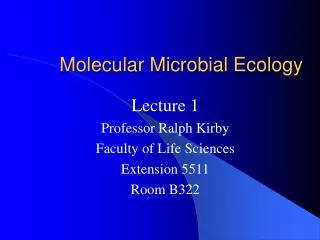 Molecular Microbial Ecology
