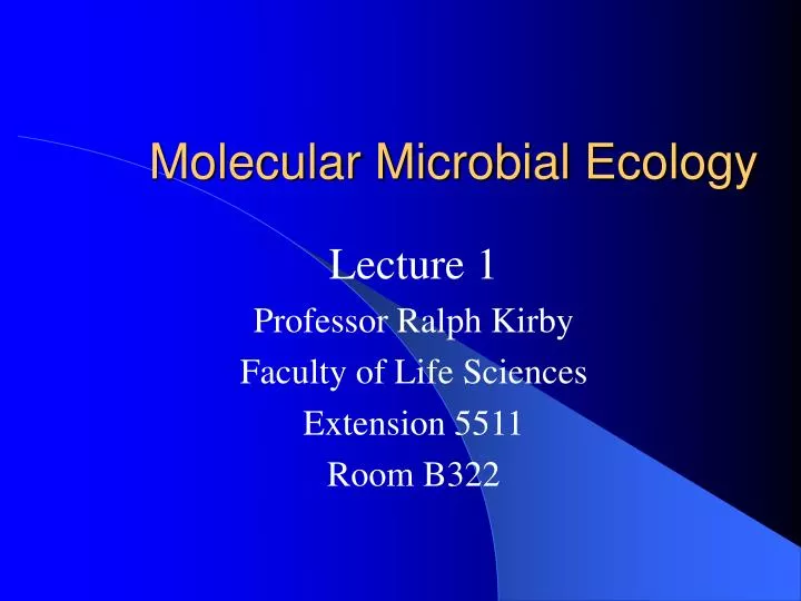 molecular microbial ecology