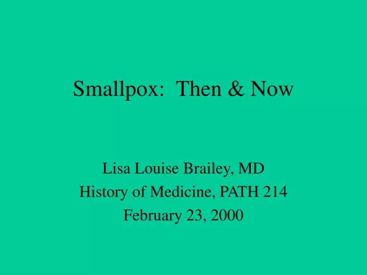 smallpox then now